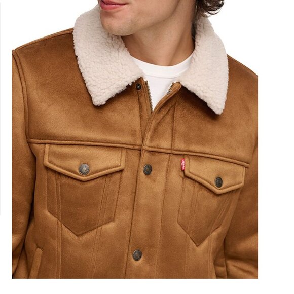 Levi's® Sherpa Sherpa Zip Front Trucker Jacket - Brown - Picture 4 of 10